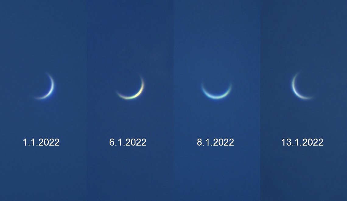 Venus-Konjunktion im Januar 2022 / Fotos: W. Schindler