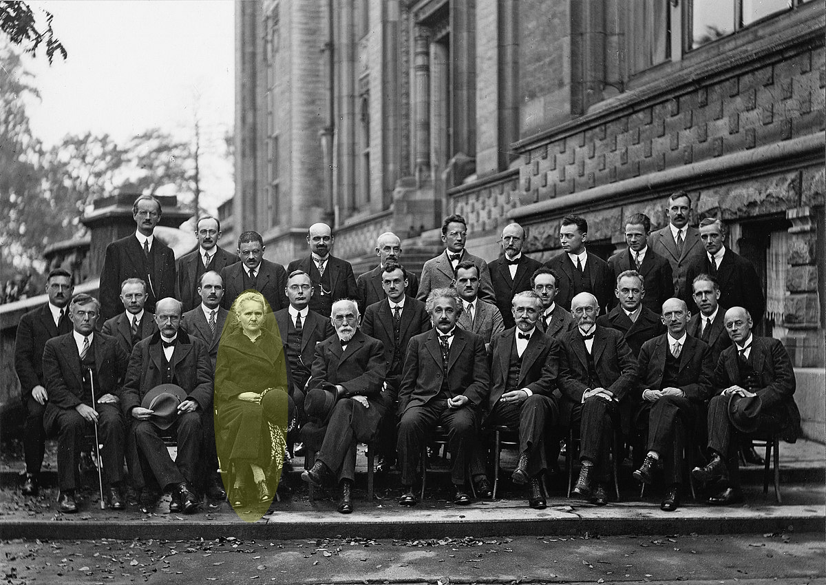 Marie Curie bei Solvay Konferenz